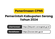Pengumuman Penerimaan CPNS di Kabupaten Serang Tahun 2024