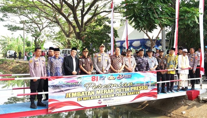 Resmikan Jembatan Merah Putih Presisi, Polres Cilegon Wujudkan Harapan dan Akses Ekonomi Warga